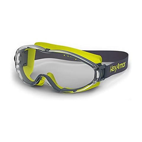 HexArmor LT300 Over Glasses Clear Safety Goggles with Cloth Strap Cover
