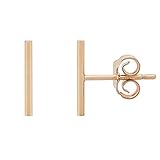 HUNTER & TROVE Reve Sleek Bar Stud Earrings in 14K Gold Fill and Sterling Silver, Urban Chic Minimalism (10mm Bar) (14K Gold Fill)