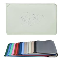 AUDWUD Waterproof Silicone Pet Feeding Mats,Anti-Slip Dog Food Bowl Pad
