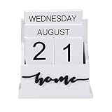 Réglage de la date sans effort : comprend 1 boîte en bois, 2 assiettes hebdomadaires, 3 assiettes mensuelles et 4 assiettes date. Faites simplement pivoter les plaques du calendrier de bureau for changer les dates. Combinez-les manuellement quotidiennement for plus de plaisir dans votre routine