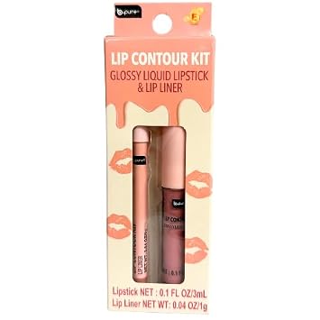 BPure Lip Contour Kit, Glossy Liquid Lipstick and Lip Liner, Pink Lemonade, 0.1 fl oz