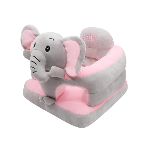 Image of Baby Sitting Up Seats for Infants Cute Baby Sofa Support Seat Plush Sit Me Up Floor Chair for 3-24 Month (Elephant, 45-45cm)