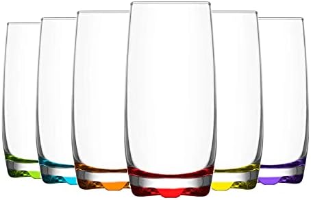 6x Multicolour 390ml Adora Highball Glasses - Tall Hi Ball Glass ...