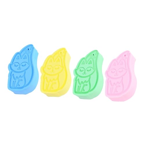 PAMINGONO 4 個の 除去子供用シャワースポンジ、愛らしいキツネのプリント付き、赤ちゃんのデリケートな肌用、毎日のバスタイムに楽しく効果的なクレンジング