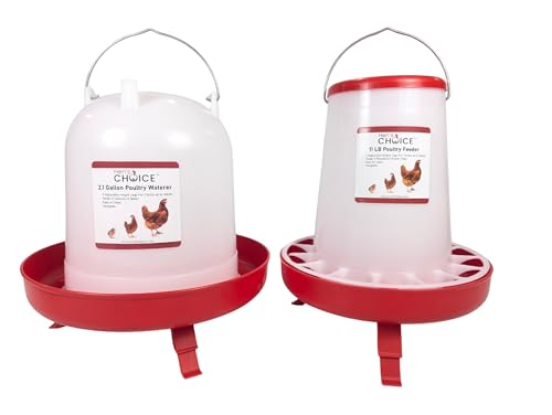 Hen's Choice Chicken Feeder & Waterer Set, 11 lb/2.1 gal