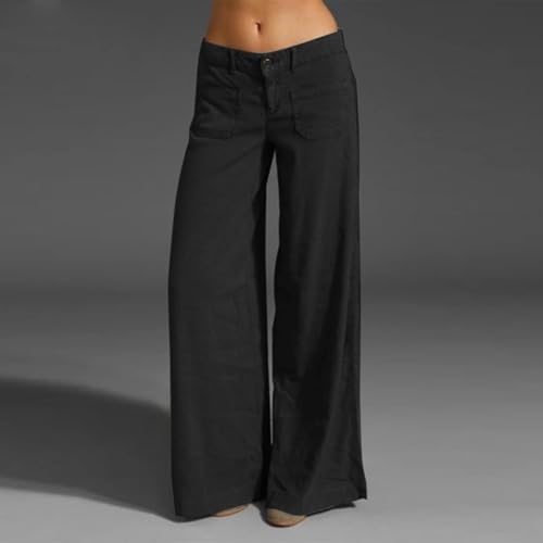 Women's Wide Leg Summer Button Down Casual Beach Pants2