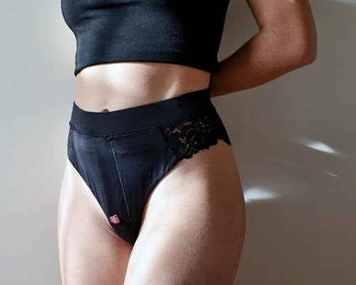 Culotte harnais pour gode magnétique et stimulateur clitoridien lingerie confort L