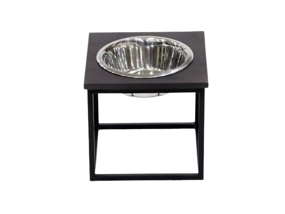 MAGIC PET STORE Square Wood Top Feeder Pet Diner with Stainless Steel Pet Bowl | Double Feeding Bowl Diner with Elevated Stand for Providing Food and Water to Beloved Dog, Puppies & Cats (11009-Large) (B0CRR5M576) Amazon Price History, Amazon Price Tracker