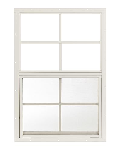 Apple Outdoor Supply 18x27 Shed Window, Flush Mount Sliding Window with Tempered Glass & Screen...