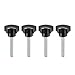 Tool parts 4 Pcs Star Knobs Grips M8 x 50mm Male Thread Steel Zinc Stud Black PP