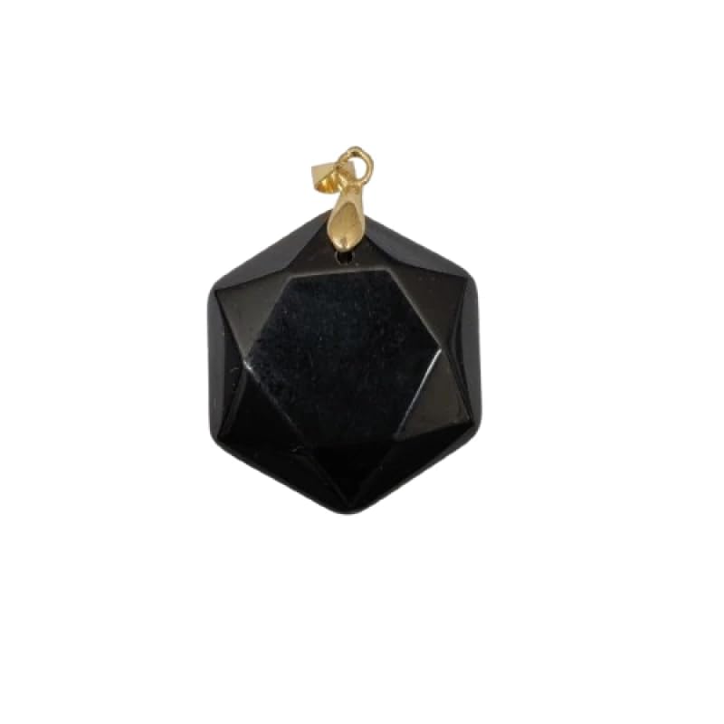 Black Obsidian Hexagonal Pendant-image-31