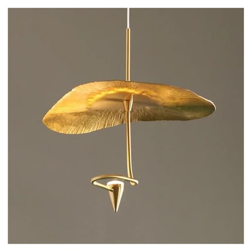Lustre nordique moderne en cuivre forme lotus D20cm pour plafond de salon