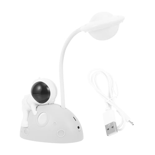 Gatuida Lámpara de Mesa Astronauta LED Pequeña Usb, Luz Nocturna Cálida de Color Claro, Diseño Plástico Compacto para Dormitorio y Hogar, Luz de Lectura y Decoración Creativa
