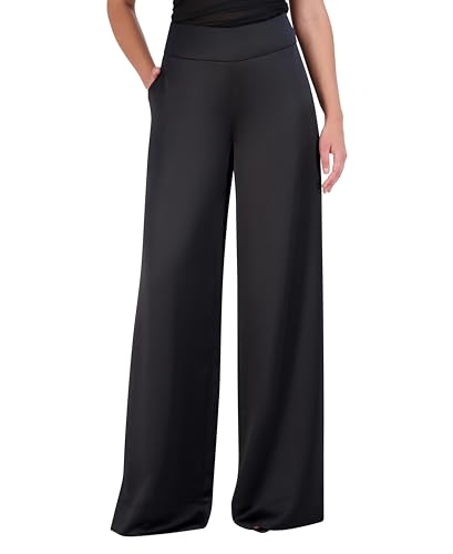 BCBGMAXAZRIA Women's Wide Leg Satin Pants