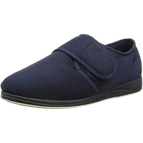 Padders Charles Wide Fitting Mens Memory Foam Slippers - Navy - UK9 Cover