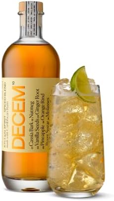 DECEM - Spiced Blend, Low Alcohol Light Spirit with Caribbean Rum, 10% ABV 70cl, Low Calorie, Serve with Ginger Ale
