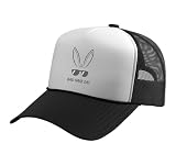 Bad Hare Day Funny Bunny Rabbit Design Glasses Cool Meme Pun Trucker Hat with Adjustable Mesh Back, Black/White