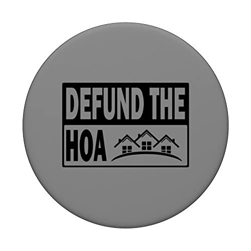 Defund The HOA Homeowners Association PopSockets Swappable PopGrip, Black - Image 3
