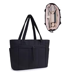 Wandering Nature Handtasche Damen Tote Bag 20L Groß Gesteppt Shopper Tasche mit Laptopfach (15,6 Zoll) & Getränkehalter (40oz/1.18L), Ideal für Büro Schule Reisen Shopping (Patent Angemeldet)