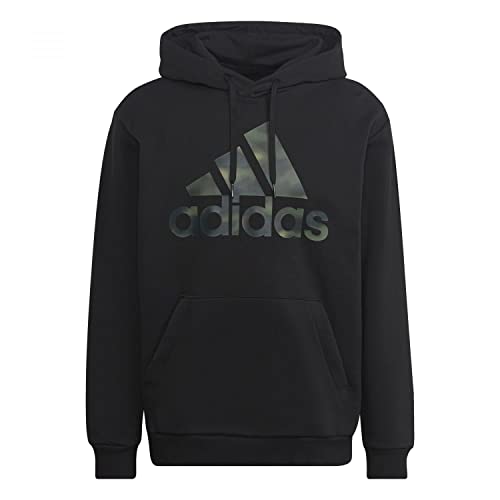 Adidas Mens Hooded Sweat M Camo Hd, Black, HL6933, 2XL