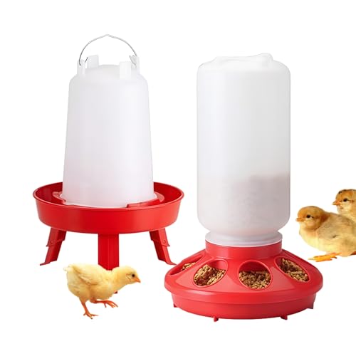 comederoes para Polluelos de 1 kg y Bebedero para Pollitos de 1,5 l, dispensadores de Alimentos, alimentados por Gravedad, comederoes para gallinas y Bebedero para gallinas, codornices ycodornices