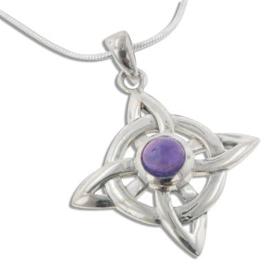 Vista 2 de Rueda de ser Northstar Nudo Celta y Auténtica plata de ley amatista colgante 18" Collar