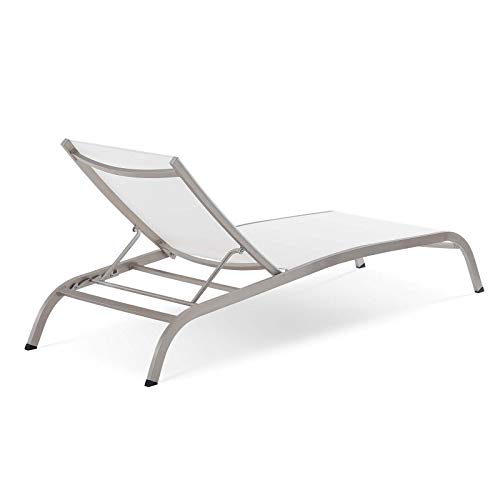 Modway Savannah Outdoor Patio Mesh Chaise Lounge Chair In White 25 X 76.5 X 12 #TOP3