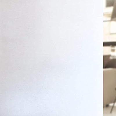 rabbitgoo Window Privacy Film, Frosted Removable Glass Covering for Bathroom, Opaque Static Cling Heat Control Door Sticker for Home Office Living Room, Non-Adhesive (Matte White, 17.5 x 118 inches)