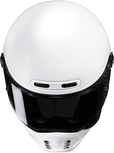 Casque HJC V10 UNI Blanc S en Fibre de Verre de Qualité Supérieure