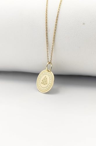 Collier Valknut en argent plaqué or, un bijou viking d'exception gravé à la main - 2