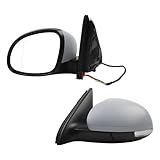 Dasbecan Left Driver Side Mirror Compatible with 2009-2017 Volkswagen Tiguan Side View Mirror w/Power Heated Glass Turn Signal Manual Folding VW1320131 5N1857507P9B9 DIY Paintable Cover (6 Pins)