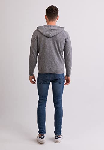 Pull à capuche homme 100% cachemire veste zippée haut de gamme
