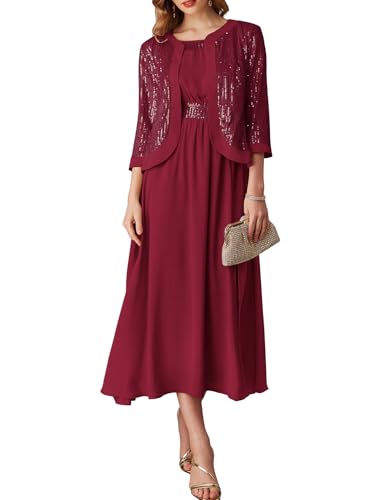 GRACE KARIN Women's Formal Dresses Mother of The Bride Dresses for Wedding Party Cocktail Dress Two Piece Dress Sequin Dress