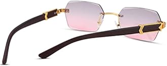 Hycredi Rimless Rectangle Sunglasses Men Women Retro Frameless Square Shade Y2k Sun Glasses Tinted Eyewear