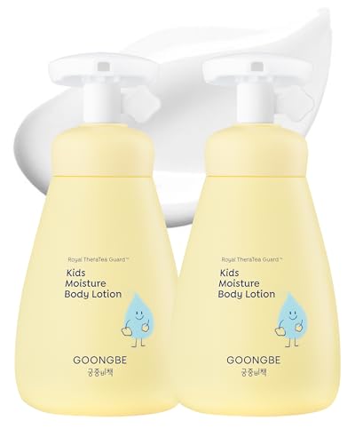 Image of GOONGBE Kids' Moisture Body Lotion - Korean Kids Daily Body Moisturizer - Long Lasting 24hr Hydrating Cream Type Lotion with Cica and Squalane - Allergen Free Scent, 2.7 fl.oz. 2 Pack