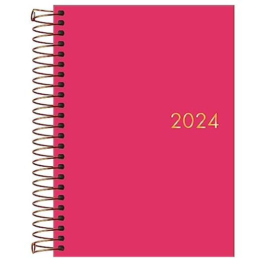 Tilibra - Agenda Executiva Espiral Diária 12,9 x 18,7 cm Napoli Feminina 2024 - Melancia