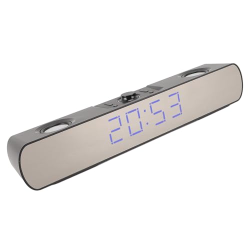 Zunate Bluetooth Speakers Desktop PC Soundbar, HiFi Stereo USB Wired AUX in Gaming Speaker - Built in Subwoofer, Alarm Clock, FM Radio for Laptop PC (Black)