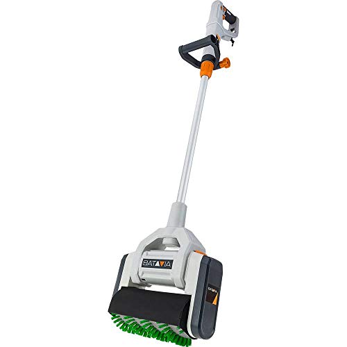 Batavia Maxxbrush 1020W Brosse Multifonctions – Brosse de Nettoyage extérieur 26 cm, Manche télescopique Ergonomique – Terrasse, Dalles, trottoirs et Gazon Artificiel – avec Brosse Spirale Verte