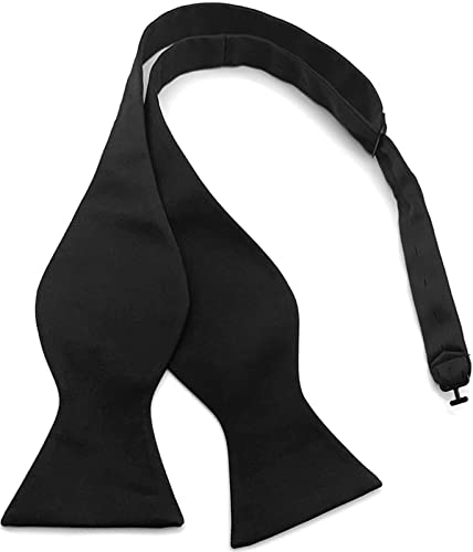 Archic Schwarze Fliege für Herren, zum Selbstbinden, Fliege, einfarbig, Smoking, Hochzeitsfliegen, Schwarz , Einheitsgröße