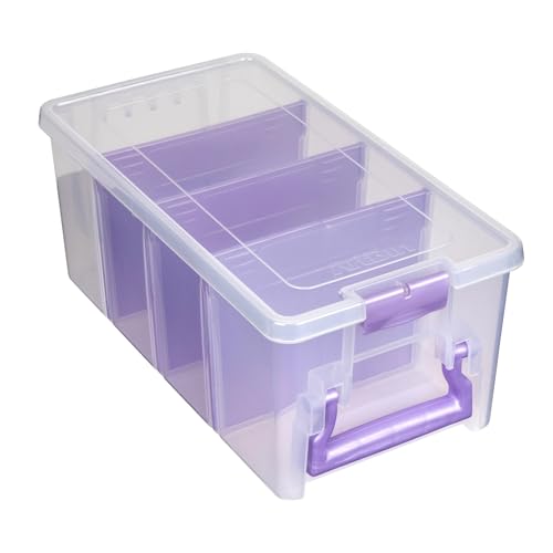 ArtBin Semi Satchel Portable Craft Organizer with 3 Dividers – Clear Plastic Storage Case for Art & Craft Supplies