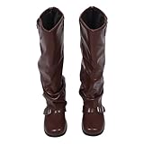 Style western affirmé : ces bottes -mollet pour femme allient des éléments western vintage à un design moderne et robuste, vous permettant de vous démarquer en toute occasion, décontractée ou non. bottes western en daim pour femme, bottes hautes à semelles épaisses