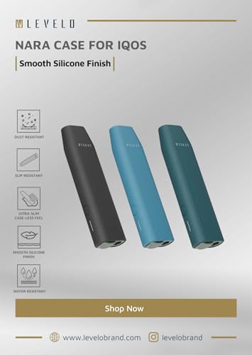 Levelo Nara Leather Case Compatible with IQOS Iluma one, Water, Impact, Dust Resistant, Soft Silicone Feel Finish, Ultra-Slim, Case-Less Feel, Sup Resistant - Green