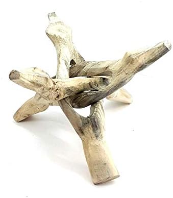 Large Plain Wooden Crystal Ball Cobra Stand Hand Carved Singing Bowl Stand 6" Large Plain Natural Wood (One supplied)
