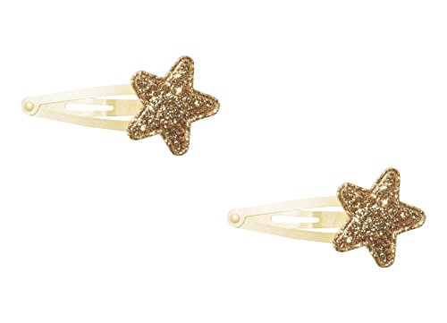 Anna Belen Girls"Finley" Star Glitter Snap Clip O/S Gold (2 Pieces)