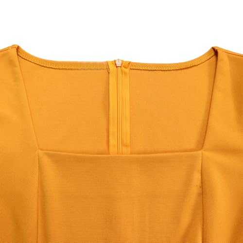 Elainone Women's Ruffle Short Sleeve Swing A Line Dress Party Wedding Guest Dressy Semi Formal Business Casual Dresses4