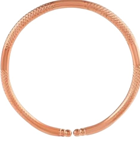 Copper Bangle Bracelet Ragi Bangle for men & womene jewellery Kada Bangle best for Wealth (Free Size:) [PACK OF 1 PCS] ko6-image-29