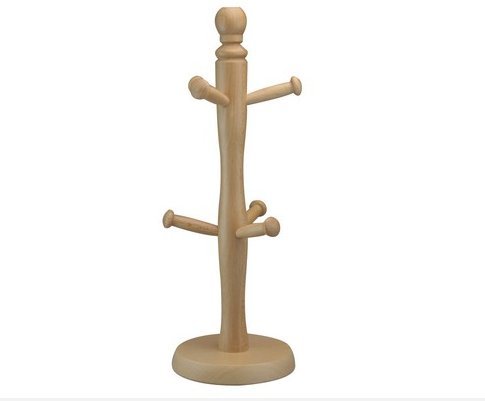 Quality Beechwood Kitchen Towel Roll Holder Mug Tree Holder Black Beech & Red Colours Essential Kitchen Gadget & Accessory by Wilsons Direct (Beech Mugtree)