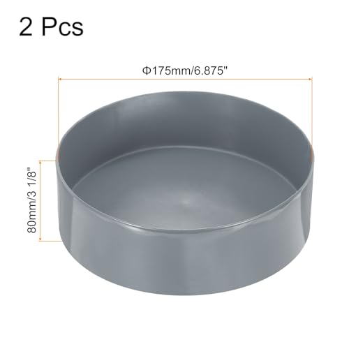 Image of uxcell Rubber End Caps 175mm(6 7 /8 inch) IDx80mm(3 1 /8 inch) H Light Gray 2pcs