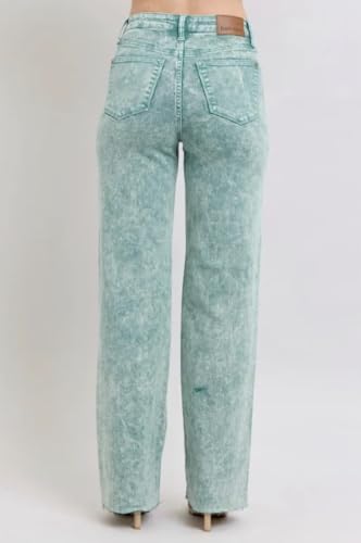 Judy Blue High Rise Garment Dyed Raw Hem Dad Jeans3