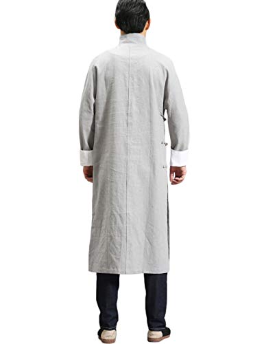 Men's Chinese Traditional Kungfu Tai Chi Cheongsam Suit Mandarin Cotton Linen Martial Arts Uniforms Long Shirt2